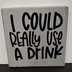 Silver Decorative Plaque with Black Text